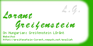 lorant greifenstein business card