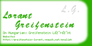 lorant greifenstein business card